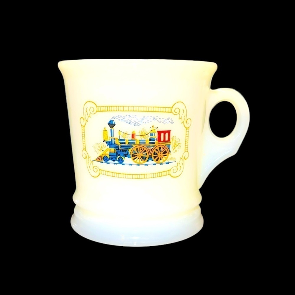Vintage AVON Milk Glass IRON HORSE SHAVING MUG